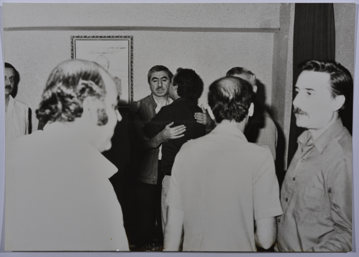 A Delegation from the Syrian Communist Party at Shahid Khaled Nazzal's Wake, Yarmouk Refugee Camp, June 1986