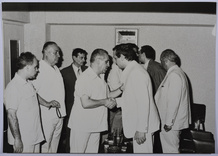 A Delegation from the Yemeni Embassy at Shahid Khaled Nazzal's Wake, Yarmouk Refugee Camp, June 1986