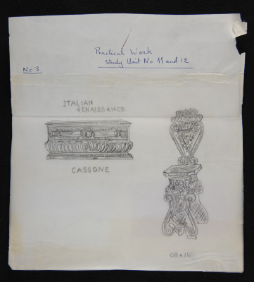 An Interior Design Practical Work by Nahil Bishara During her University Years, 1960-69

