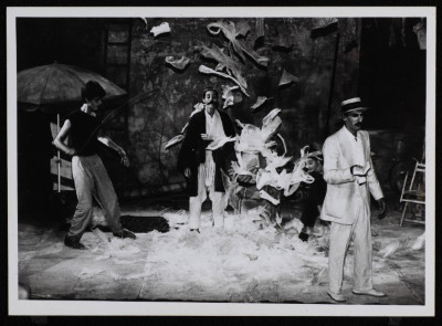 A Photograph of "Al-Istithnaʿ Wal Qaʿidah", a Theatrical Performance by el-Hakawati Theatre 