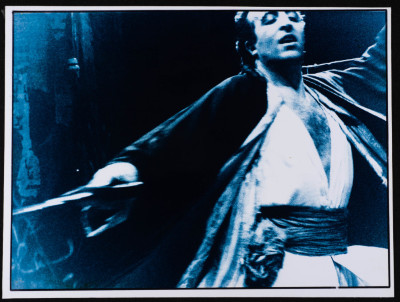 A Photograph of Actor Kamal ash-Sharif During the Theatrical Performance of "Al-Bahth An Umar al-Khayyam" in Paris, el-Hakawati Theatre 