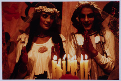 A Photograph of Jackie Lewbick and Hiyam Abbas During the Theatrical Performance of "Al-Ayn Was-Sin", el-Hakawati Theatre 