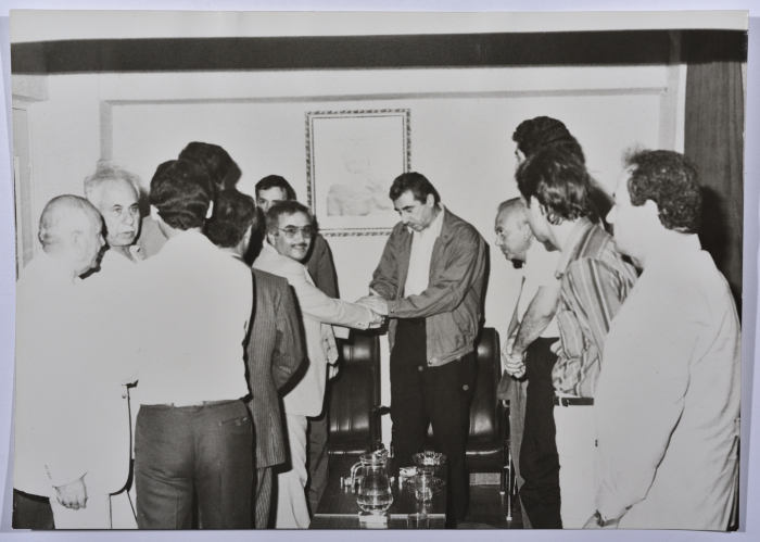 Delegations from Political Parties and Arab Nations Participating in Shahid Khaled Nazzal's Wake, Yarmouk Refugee Camp, June 1986