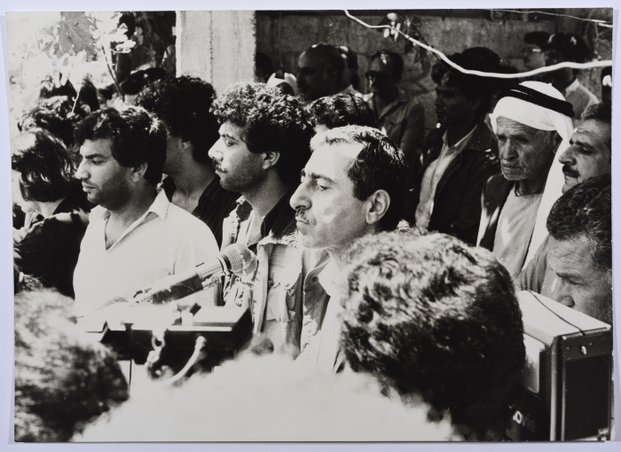 Ahmad Nazzal, Shahid Khaled Nazzal's Father, after Giving a Speech at his Son's Memorial, Yarmouk Refugee Camp, June 1986