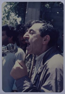 Nayef Hawatmeh Giving a Speech at Shahid Khaled Nazzal