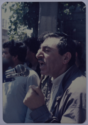 Nayef Hawatmeh Giving a Speech at Shahid Khaled Nazzal