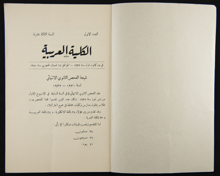 The Arab College Quarterly, Vol 13 Issue No 1, December 1932