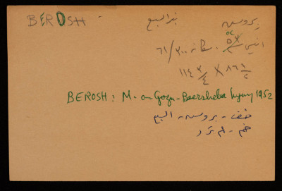A Paper Clipping Documenting the Hebrew Spelling of Beraush, Bir al-Sabi
