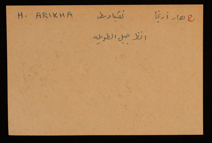 قصاصة توثق الإسم  العربي والعبري لجبل الطويلة في النقب الأوسط