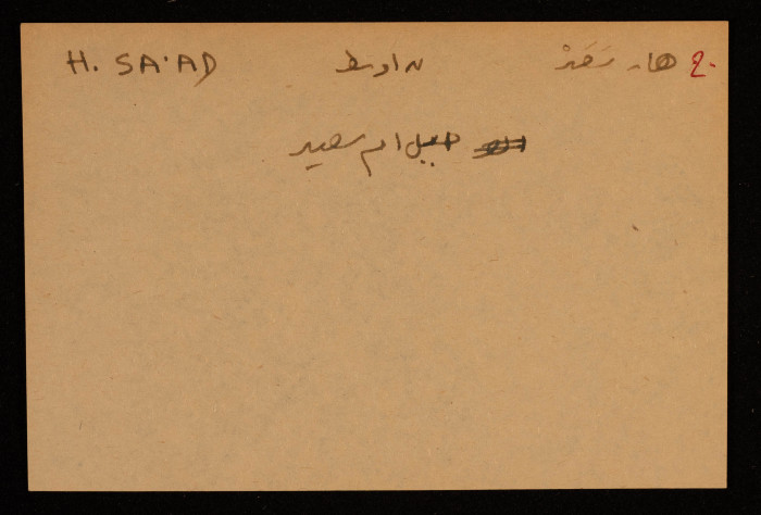 قصاصة توثق الإسم العربي والعبري لجبل هار سَعَد في النقب الأوسط