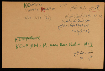 مستعمرة "شوفال كلاحيم" الإستيطانية، أقيمت على أراضي النقب الشمالية الغربية عام 1954