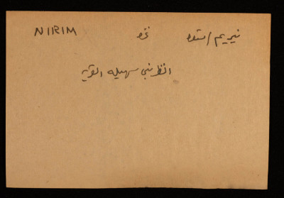 A Paper Clipping Documenting the Spelling of "Nirim", a Colony Established on the Depopulated Village of Bani Suheila in Gaza 
