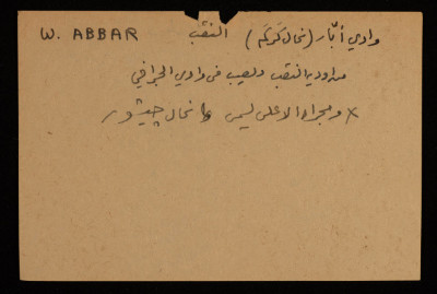 A Paper Clipping Documenting the Spelling of "Abbar", a Valley in the Negev