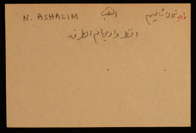 A Paper Clipping Documenting the Spelling of "Nahal Ashilim", a Valley Southwest of the Dead Sea in the Negev 