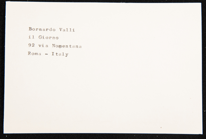 قصاصة توثق عنوان بورناردو فالي من صحيفة 