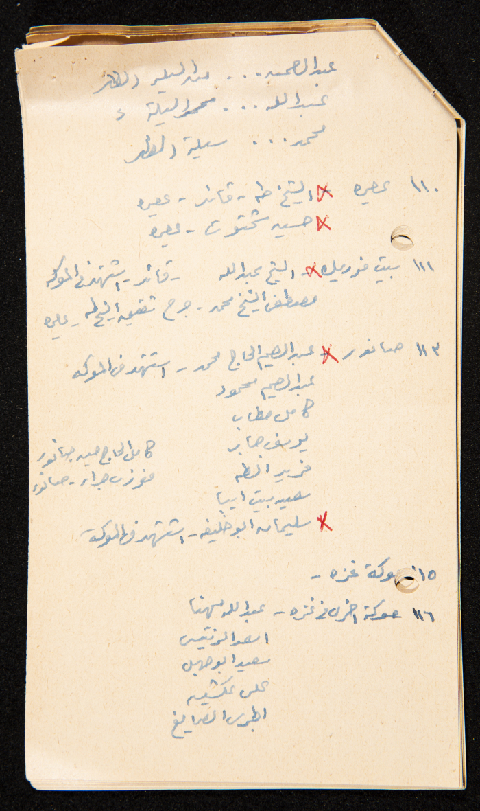 قصاصات توثق أسماء قادة ومجاهدين في ثورة 1936