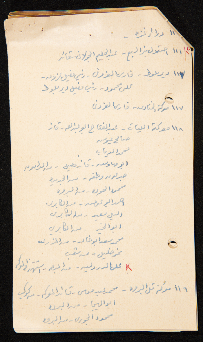 قصاصات توثق أسماء قادة ومجاهدين في ثورة 1936