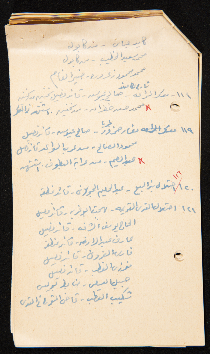 قصاصات توثق أسماء قادة ومجاهدين في ثورة 1936