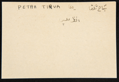 "Petah Tikva", ʿĀdel az-Zawaty, a Paper Clipping
