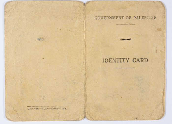 Abdul Salam Abdul Hamid ID Issued by the British Mandatory Government of Palestine, 1944 
