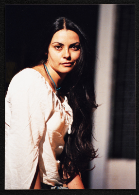 A Photograph of Actress ʾĀmal Qays During the Theatrical Performance of "Ṣah Ṣah" by al-Midan Theatre