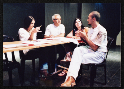A Photograph of the "Ṣah Ṣah" Team at a Play Preparation 