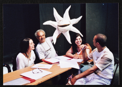 A Photograph of the "Ṣah Ṣah" Team at a Play Preparation 