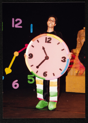 A Photograph of Puppeteer Arin ʿĀbdy at the Honorary Ceremony Held for the "Ṣah Ṣah" Theatre Staff