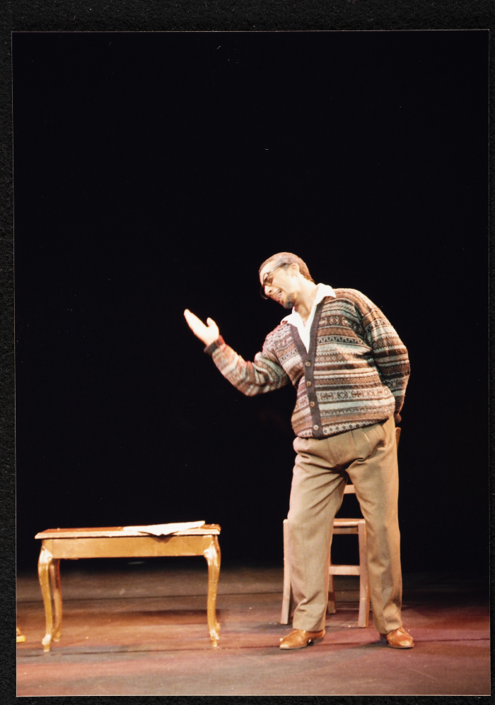 A Photograph of Hasan Taha During the Theatrical Performance 