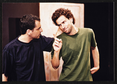 A Photograph of Ṣaleh Bakry and Jawad Abdel-Ghany at the Rehearsal of "Junun", al-Midan Theatre 
