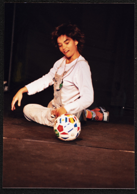 A Photograph of Actress Āmal Qays During the Theatrical Performance 