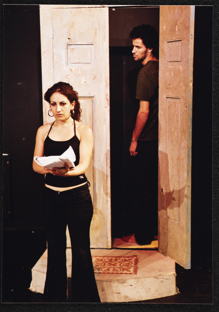 A Photograph of Hanan Helo and Ṣaleh Bakry at a Rehearsal for 