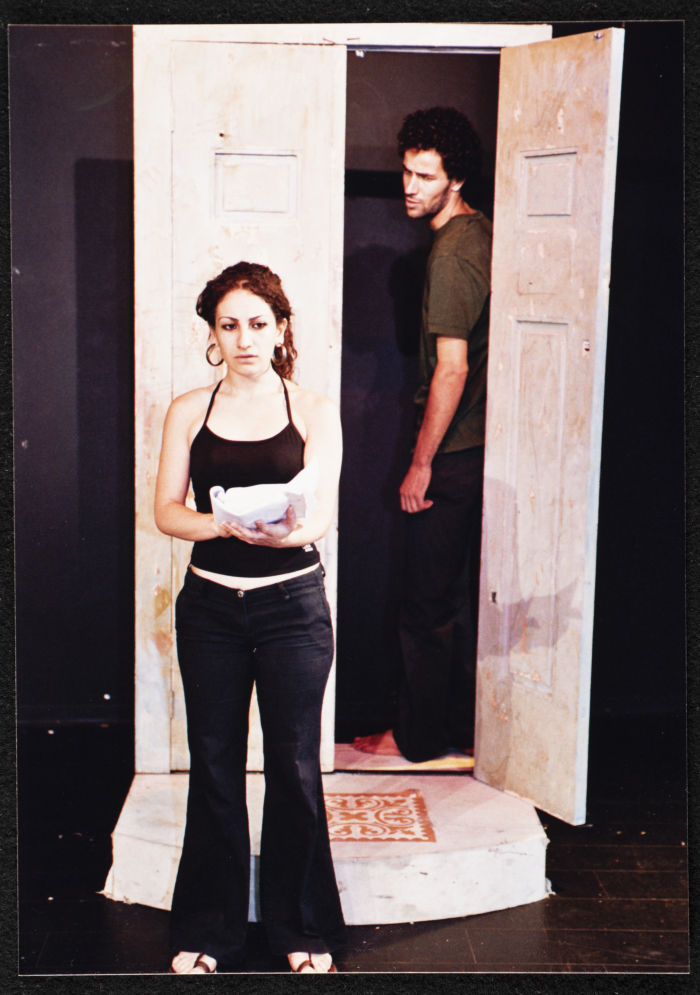 A Photograph of Hanan Helo and Ṣaleh Bakry at a Rehearsal for 