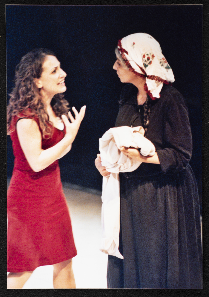 A Photograph of Hanan Hillo and Arin ʿĀbde During the Theatrical Performance of 
