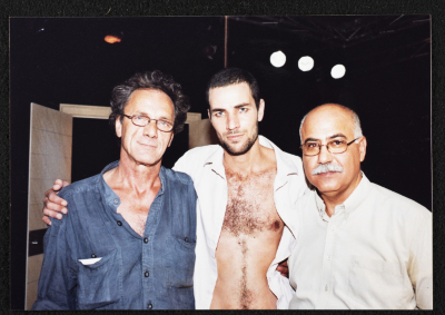 A Photograph of Ṣaleh Bakry with His Father Muhammad Bakry After the Theatrical Performance of "Junun"