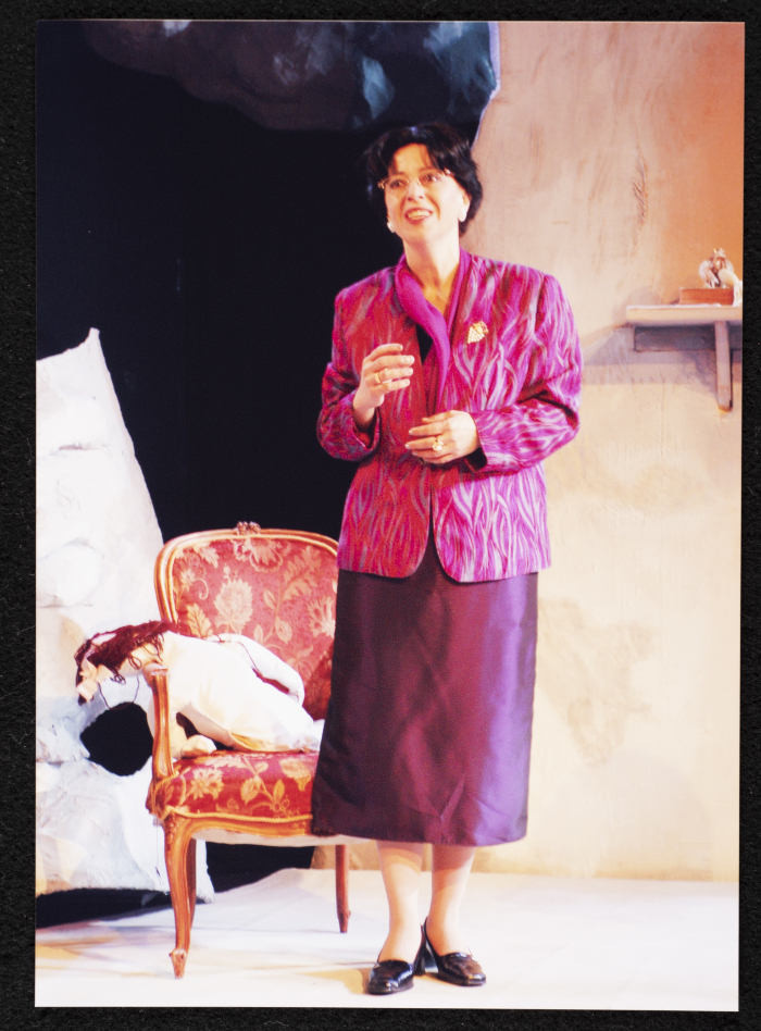A Photograph of Salwa Naqara During the Theatrical Performance of 