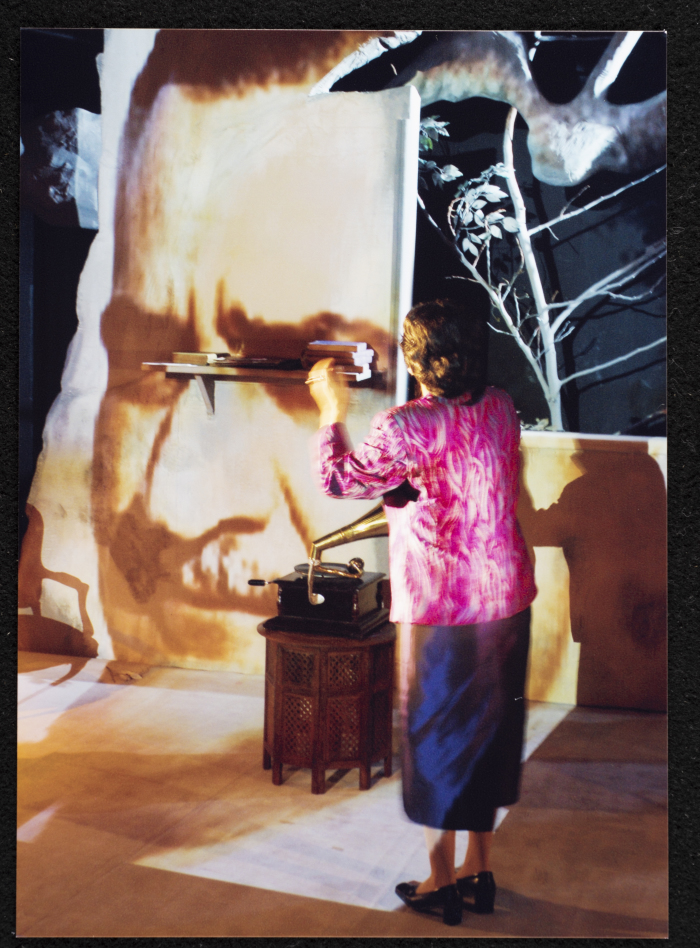 A Photograph of Salwa Naqara During the Theatrical Performance of 