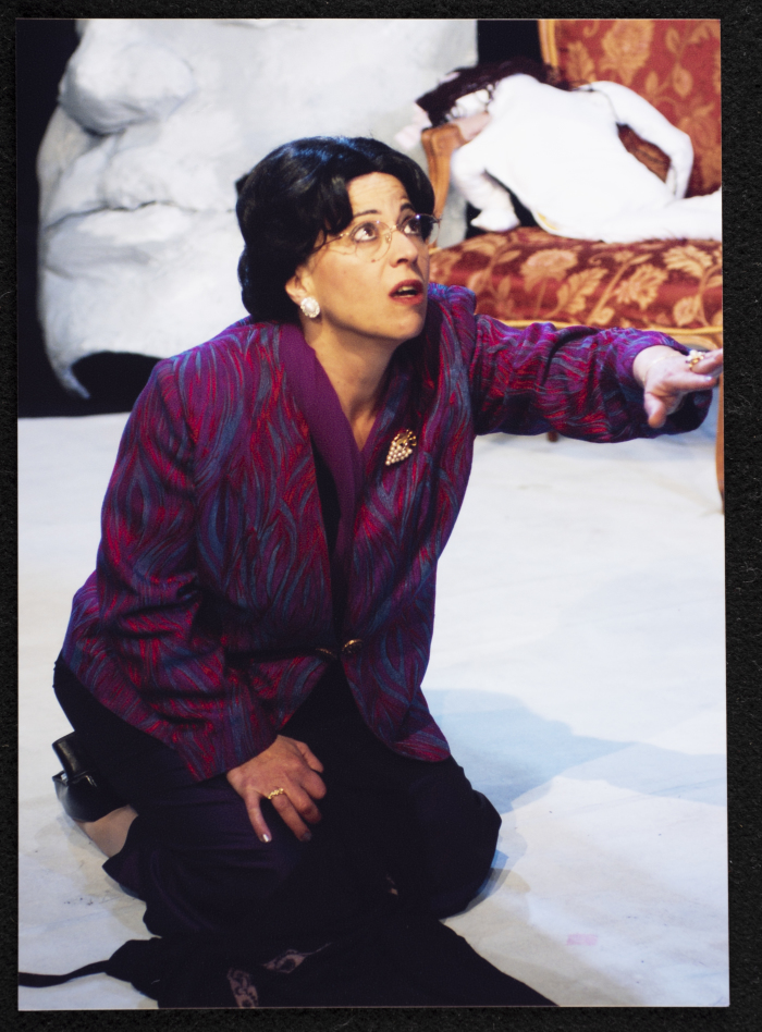 A Photograph of Salwa Naqara During the Theatrical Performance of 