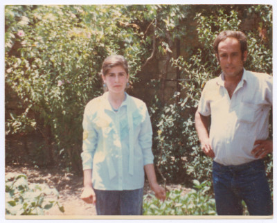 A Photograph of a Woman and her Father from al-ʿaṣleh Family During Eid al-Fitr, 1980s