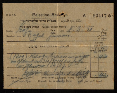 A Movement Statement by the Palestine Railways