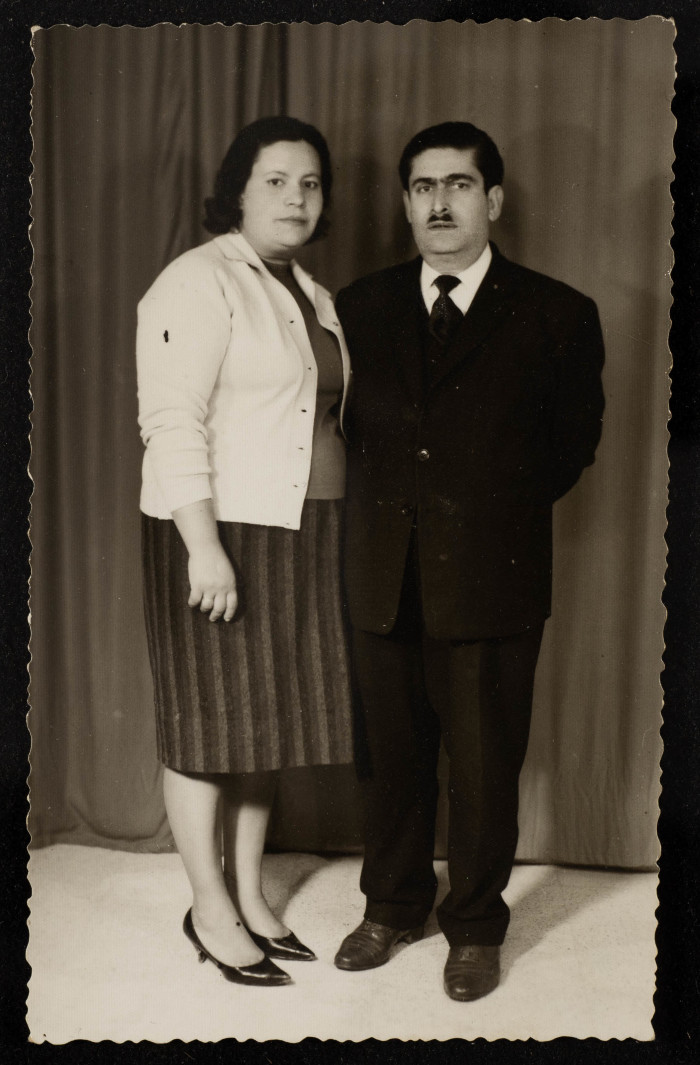 A Photograph of Mahmud Yaʿish with His Wife Suʿad al-Mitwally 