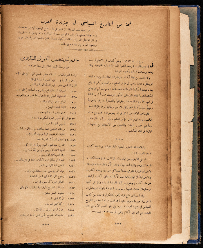 العدد الثاني من مجلة العرب، صدرت بتاريخ 3 أيلول 1932