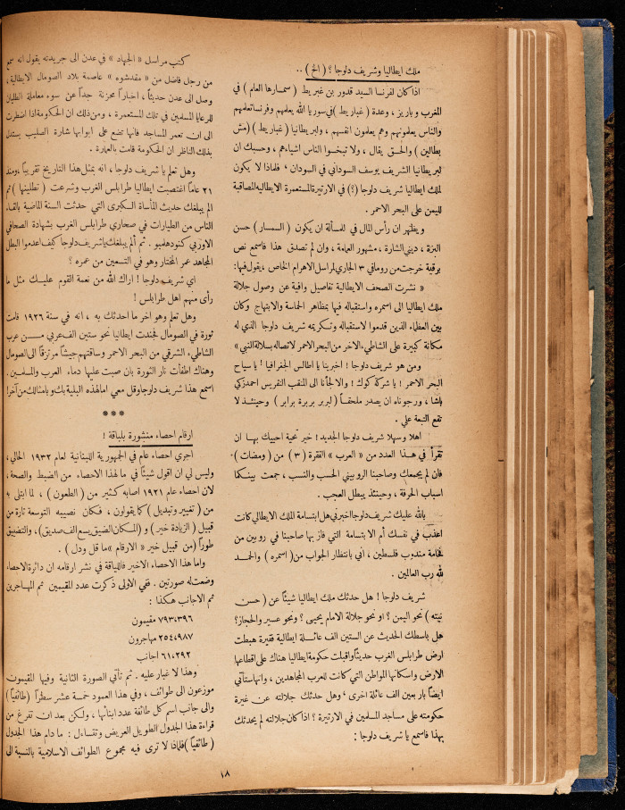 The 7th Issue of al-Arab Magazine, 3 September 1932 
