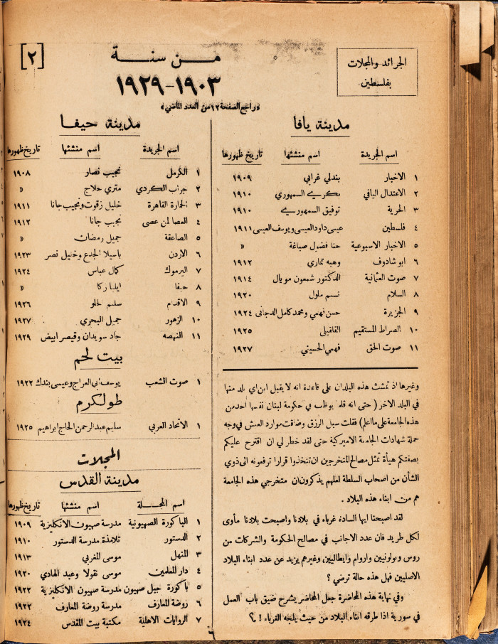 العدد 73 من مجلة العرب، 7 نيسان 1934