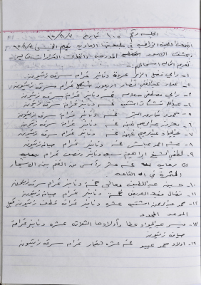 The Minutes of the Agricultural Committee Session No. 105 of 1995