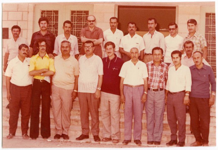 A Photograph of Bashir Sharaf and a Group of Social Studies Majors at Khadouri Agricultural Institute