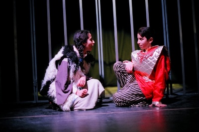 A Photograph of the Theatrical Performance "Qarqush Wal-Musiqa", the Popular Theatre Troupe, 1998