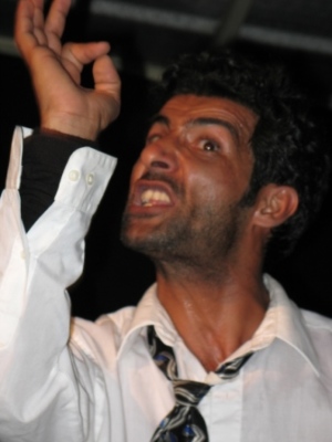 A Photograph of Mʿammar Saʿadeh the Theatrical Performance "Luʿbat ash-Shater", the Popular Theatre Troupe, 2008
