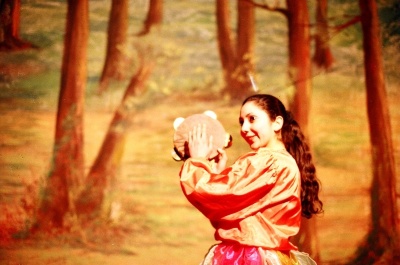 A Photograph of the Theatrical Performance "Qarqush Wal-Musiqa", the Popular Theatre Troupe, 1998