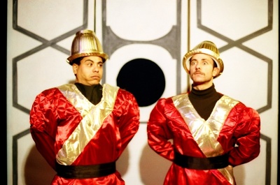 A Photograph of the Theatrical Performance "Qarqush Wal-Musiqa", the Popular Theatre Troupe, 1998